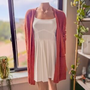 J by Joie, Loosely Woven Cardigan Sweater in Burnt Orange Autumn Tone-Size Small